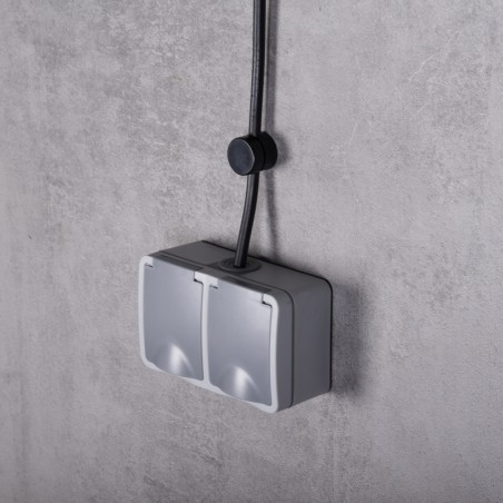 SCHUKO DUPLA ALJZAT FALRA SZERELHETŐ FEDÉLLEL INDUSTRIAL IP54 JLM