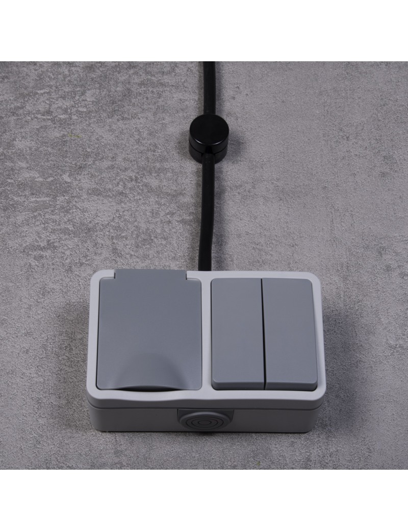 DOUBLE SWITCH + SOCKET WITH FLAP...