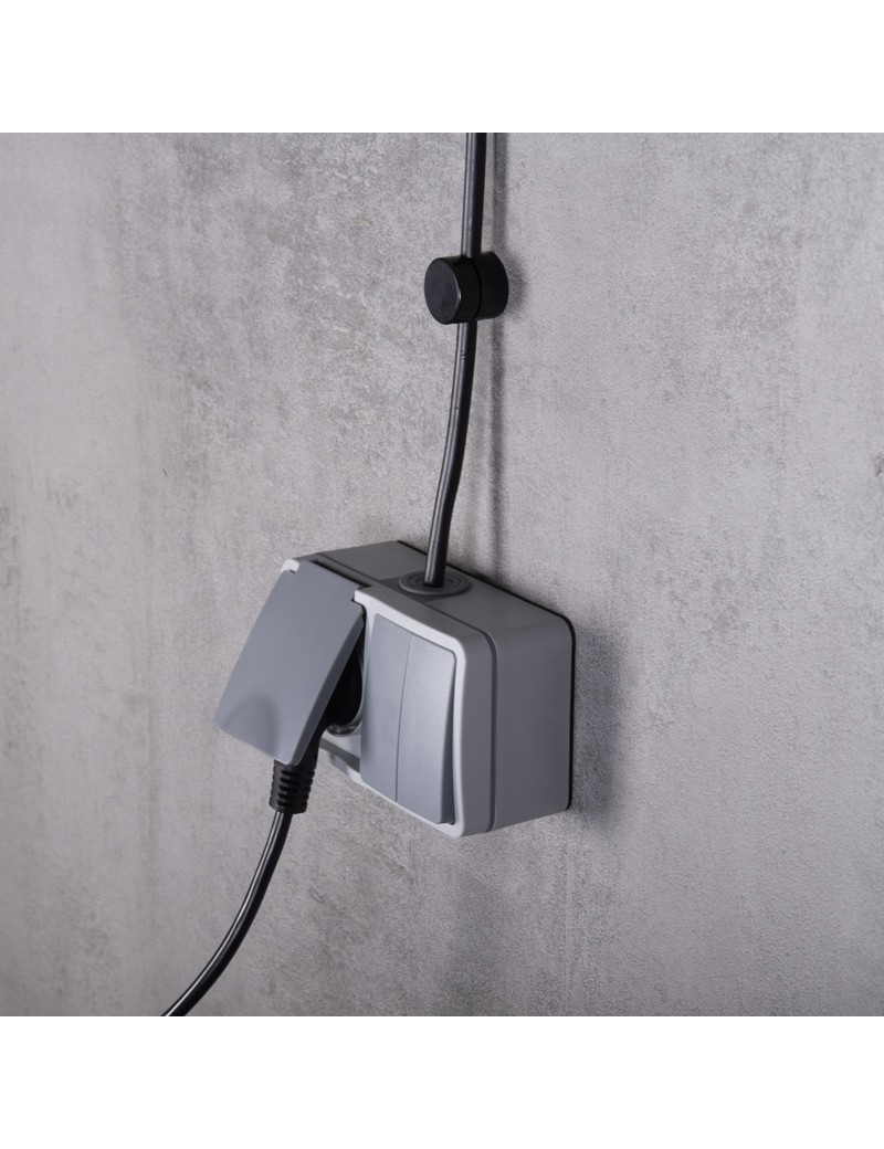 DOUBLE SWITCH + SOCKET WITH FLAP...