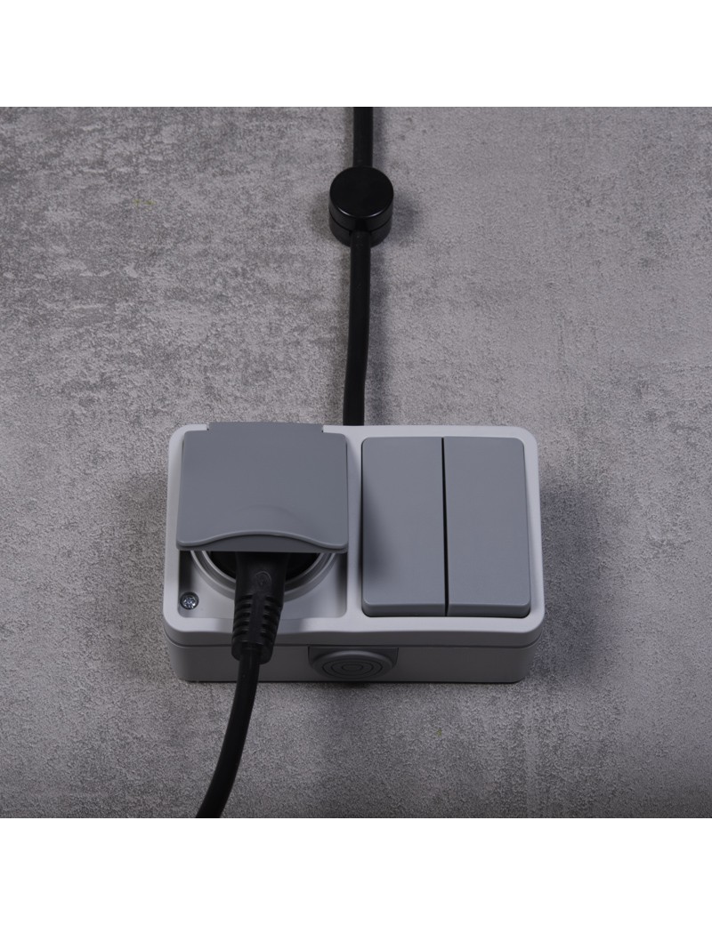 DOUBLE SWITCH + SOCKET WITH FLAP...