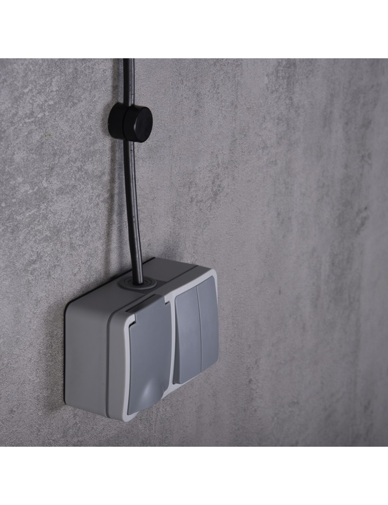 DOUBLE STAIR SWITCH + SOCKET WITH FLAP...