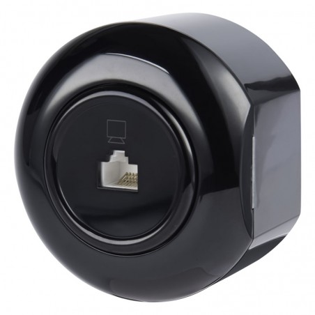 LOFT POČÍTAČOVÁ ZÁSUVKA RJ45 ČIERNA NATÍNOVÁ KONEČNÁ JLM