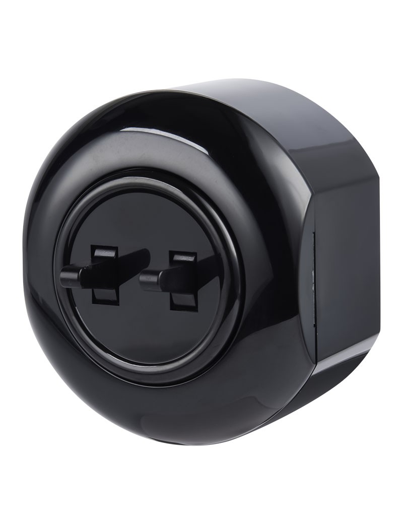 LOFT DVOJITÝ SCHODIŠŤOVÝ SPÍNAČ ČERNÝ NÁSTĚNNÝ...