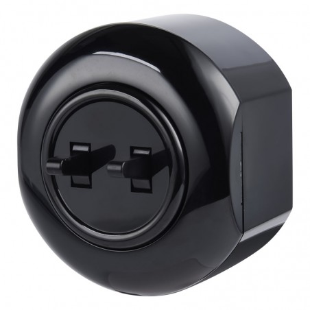 LOFT DVOJITÝ SCHODIŠŤOVÝ SPÍNAČ ČERNÝ NÁSTĚNNÝ STŘEDOVÝ JLM