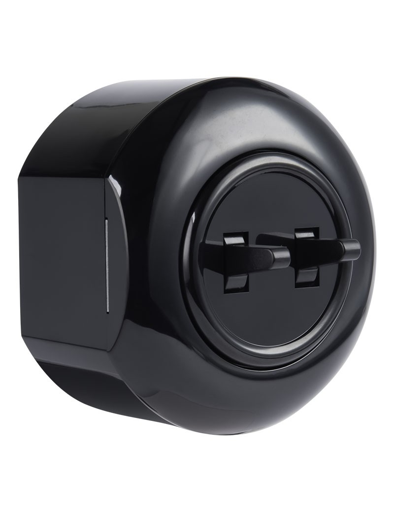 LOFT DVOJITÝ SCHODIŠŤOVÝ SPÍNAČ ČERNÝ NÁSTĚNNÝ...