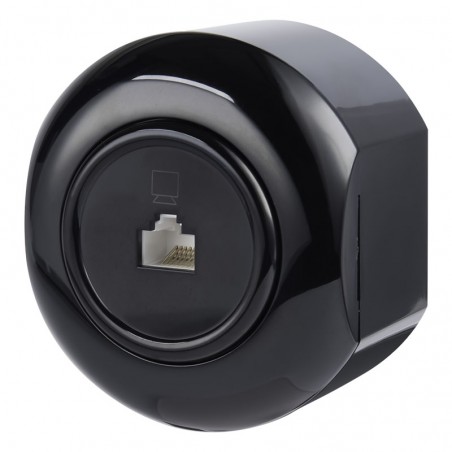 LOFT POČÍTAČOVÁ ZÁSUVKA RJ45 ČERNÁ NA OMÍTKU STŘEDNÍ JLM