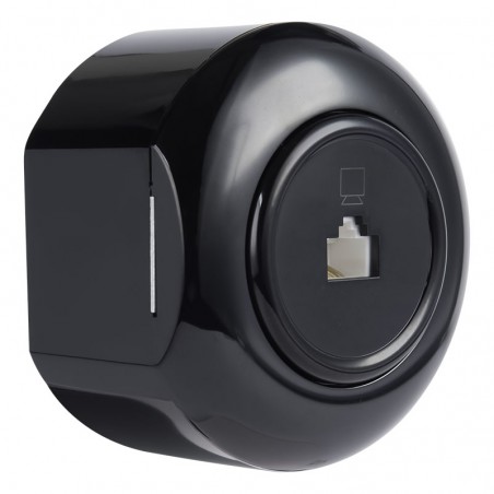 LOFT POČÍTAČOVÁ ZÁSUVKA RJ45 ČERNÁ NA OMÍTKU STŘEDNÍ JLM