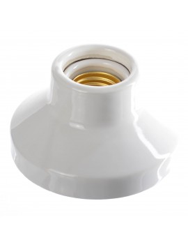 KERAMICKÝ DRŽIAK ŽIAROVKY E27 ROVNÝ BIELY