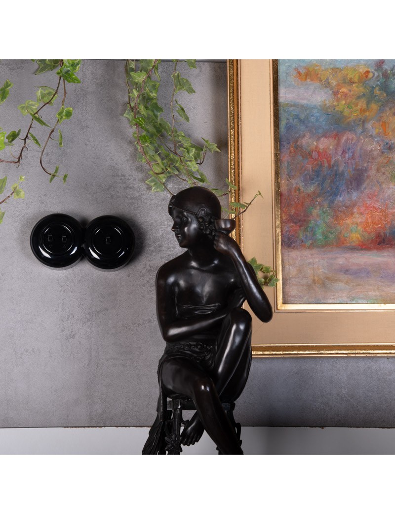 LOFT DVOJITÝ SCHODIŠŤOVÝ SPÍNAČ ČERNÝ NÁSTĚNNÝ...