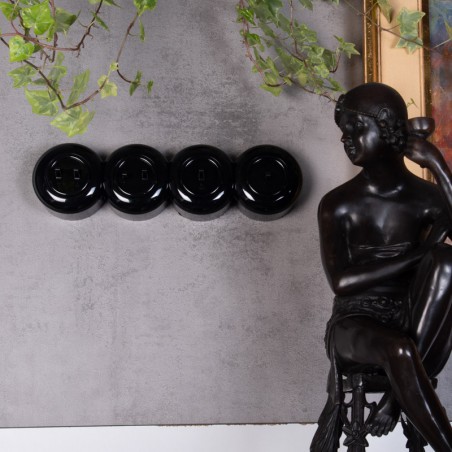 LOFT ZVONKOVÉ TLAČÍTKO ČERNÉ NÁSTĚNNÝ STŘEDNÍ JLM