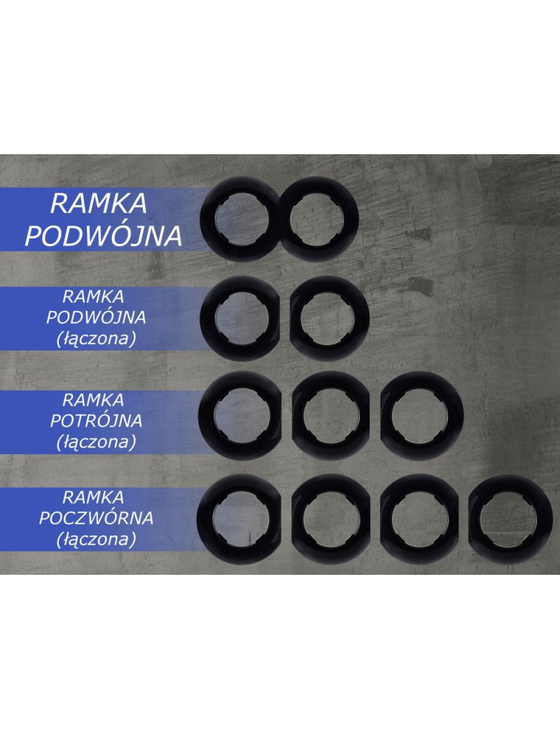 LOFT RÁMEČEK JEDNODUCHÝ 85mm ČERNÝ JLM TYP "2"