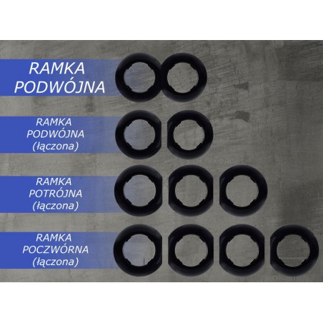 LOFT RÁMEČEK JEDNODUCHÝ 85mm ČERNÝ JLM TYP "2"