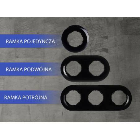 LOFT RÁMEČEK JEDNODUCHÝ 85mm ČERNÝ JLM TYP "2"