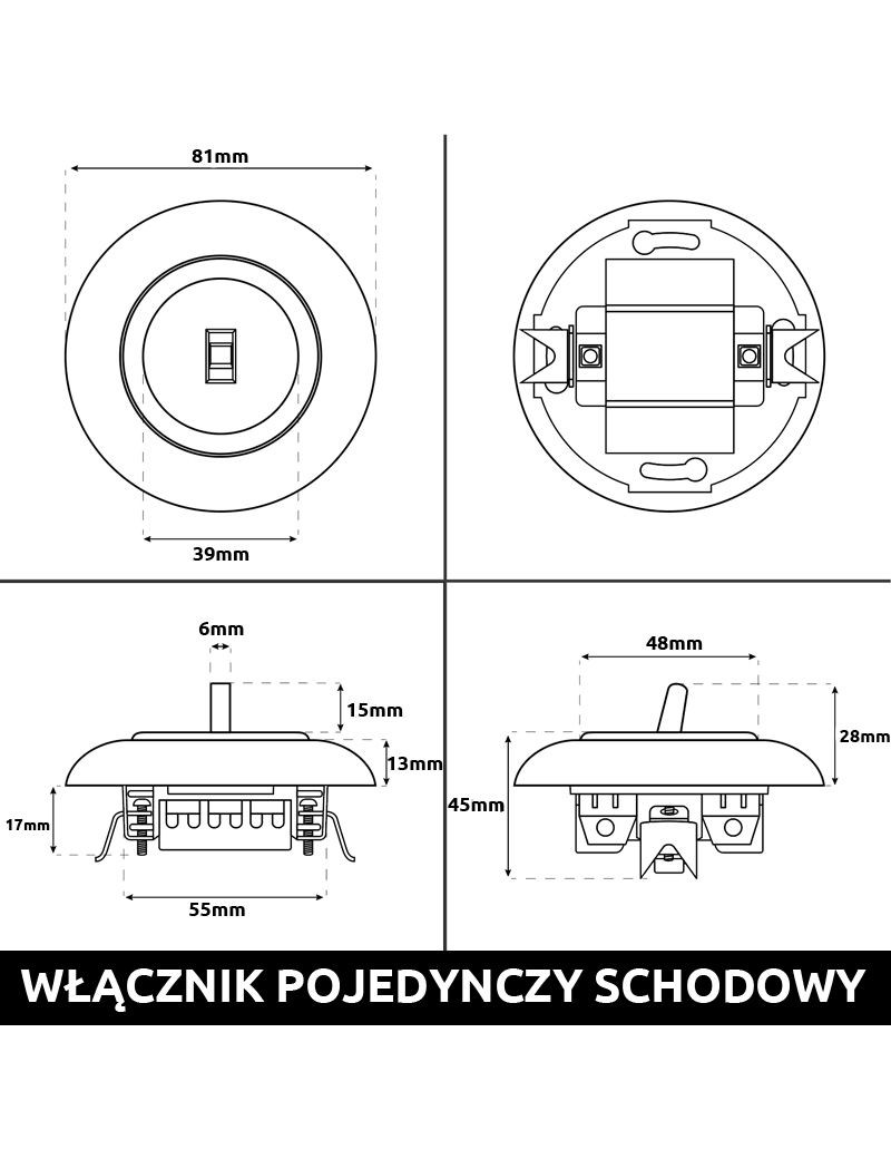 LOFT RETRO EGYLÉPCSŐS KAPCSOLÓ JLM KERET NÉLKÜL