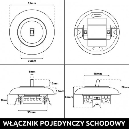LOFT RETRO EGYLÉPCSŐS KAPCSOLÓ JLM KERET NÉLKÜL
