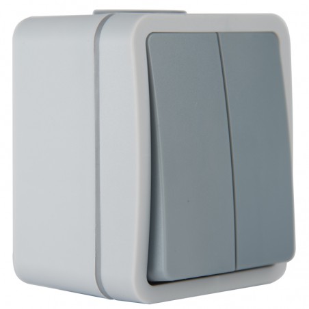 KETTŐS LÉPCSŐKAPCSOLÓ FALRA SZERELHETŐ INDUSTRIAL IP54 JLM VÍZÁLLÓ