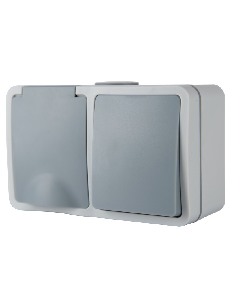 DOUBLE SWITCH + SOCKET WITH FLAP...