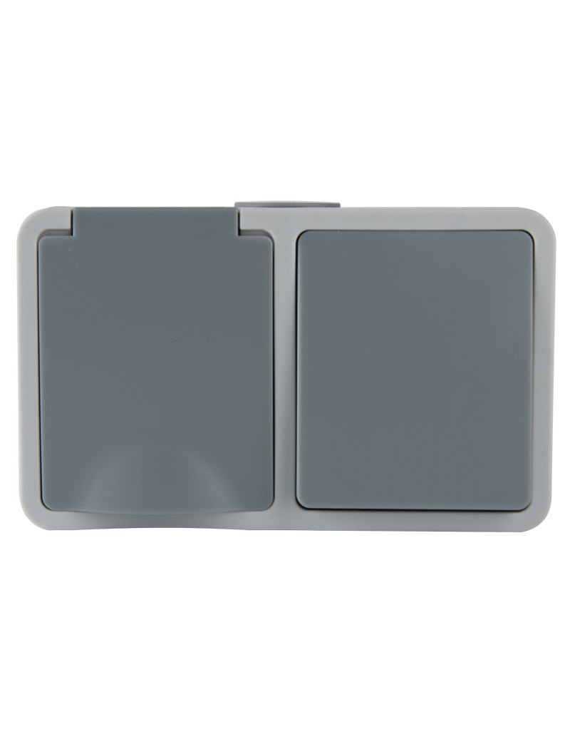 DOUBLE SWITCH + SOCKET WITH FLAP...