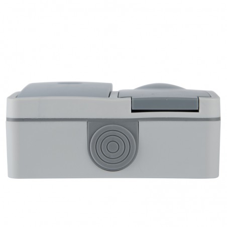 DOUBLE SWITCH + SOCKET WITH FLAP SURFACE-MOUNTED INDUSTRIAL IP54 JLM