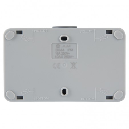 DOUBLE SWITCH + SOCKET WITH FLAP SURFACE-MOUNTED INDUSTRIAL IP54 JLM