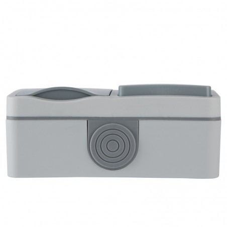 DOUBLE STAIR SWITCH + SOCKET WITH FLAP SURFACE-MOUNTED INDUSTRIAL IP54 JLM