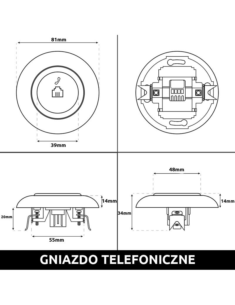 GNIAZDO TELEFONICZNE RJ11