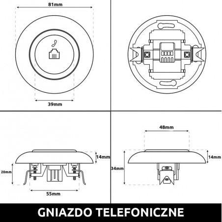 GNIAZDO TELEFONICZNE RJ11