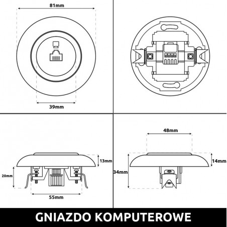 GNIAZDO KOMPUTEROWE RJ45