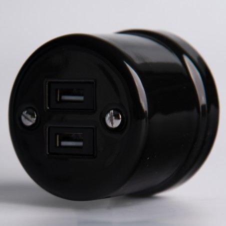 RETRO LOFT CERAMIC SURFACE MOUNTED SOCKET 2xUSB