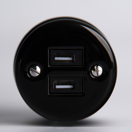 RETRO LOFT CERAMIC SURFACE MOUNTED SOCKET 2xUSB