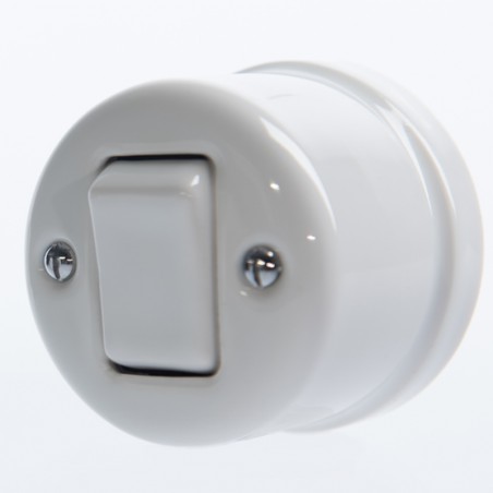 KERÁMIA FALRA SZERELHETŐ KERESZTKAPCSOLÓ BILLENTYŰS FEHÉR