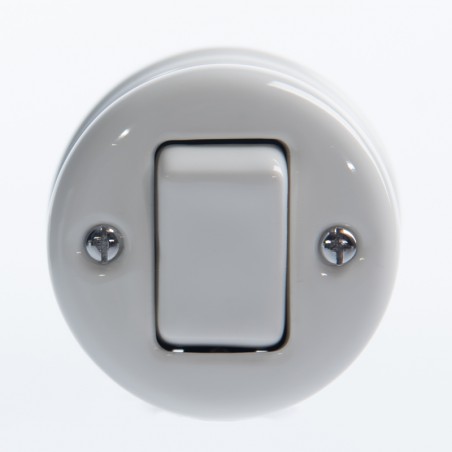 KERÁMIA FALRA SZERELHETŐ KERESZTKAPCSOLÓ BILLENTYŰS FEHÉR