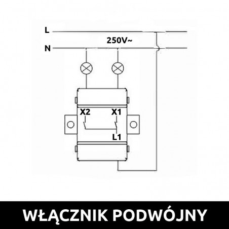 LOFT RETRO VYPÍNAČ DVOJITÝ ČERNÝ JLM BEZ RÁMEČKU