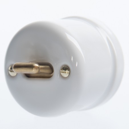 CERAMIC SURFACE MOUNTED SWITCH CROSS LEVER WHITE