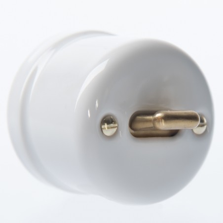 CERAMIC SURFACE MOUNTED SWITCH CROSS LEVER WHITE