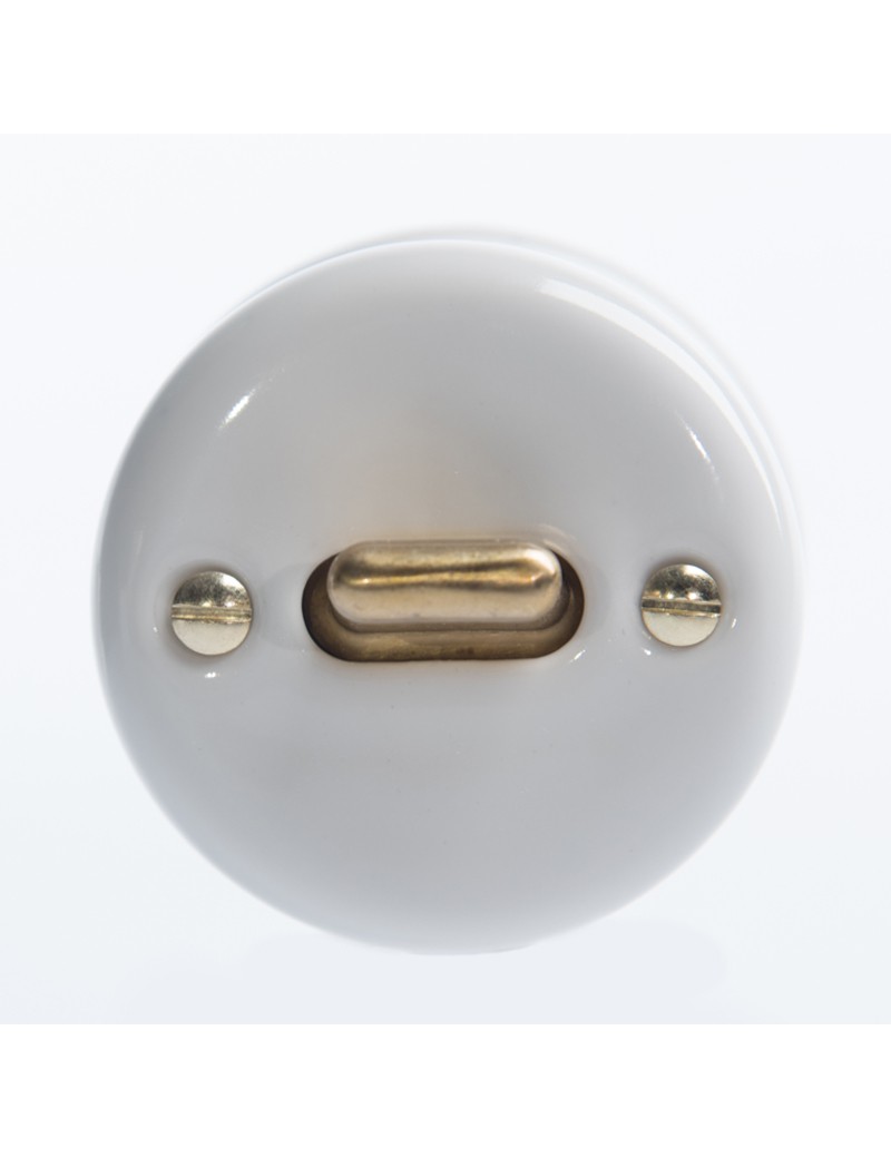 CERAMIC SURFACE MOUNTED SWITCH CROSS LEVER WHITE