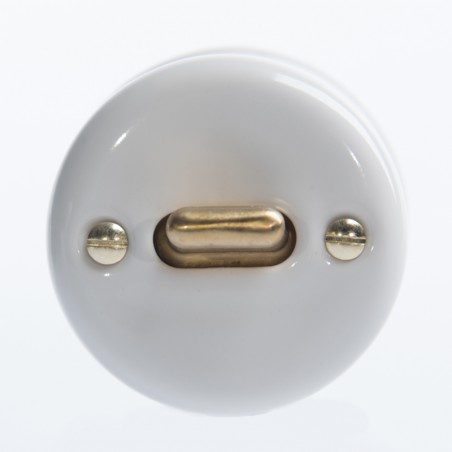 CERAMIC SURFACE MOUNTED SWITCH CROSS LEVER WHITE