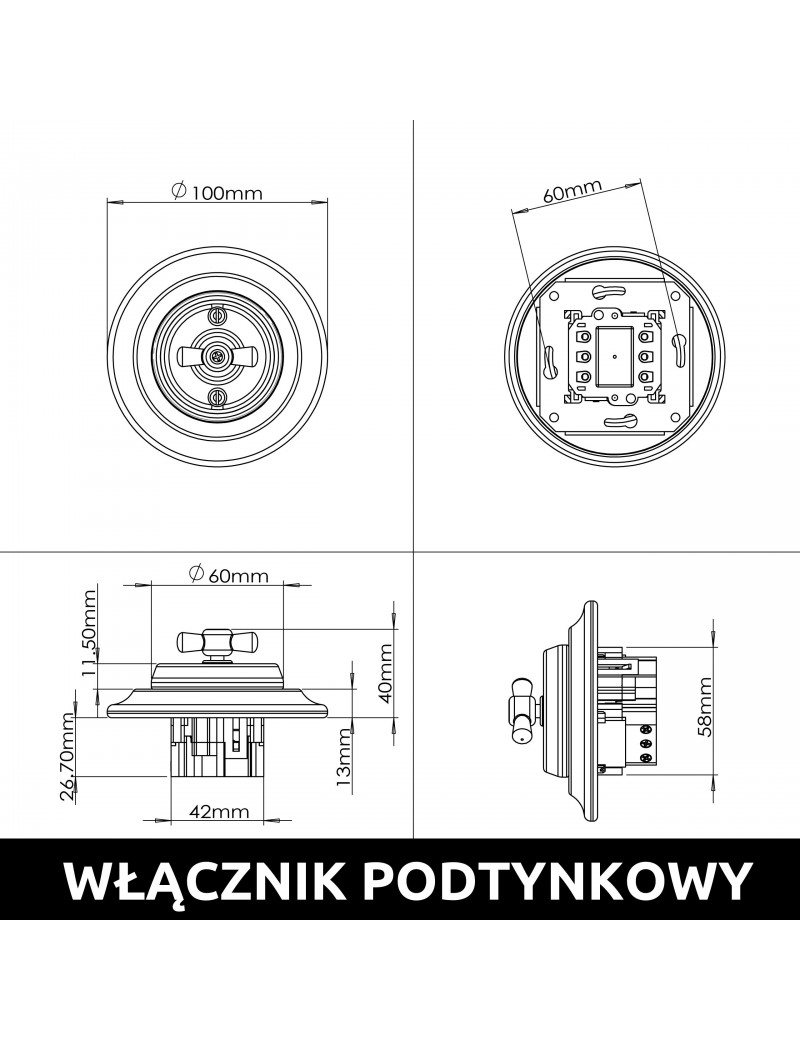 OTOČNÝ SCHODISKOVÝ JEDNOTRAKOVÝ SPÍNAČ