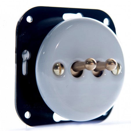 KERÁMIA FALSÍK ALATTI KAPCSOLÓ KÉTSÁVOS KAROS FEHÉR