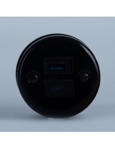 CERAMICZNE GNIAZDO NATYNKOWE 1xUSB A/1xUSB C CZARNE 2