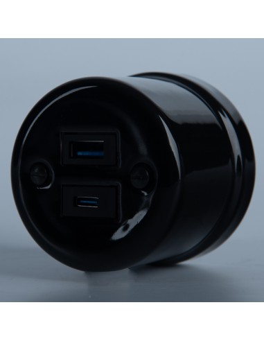 CERAMICZNE GNIAZDO NATYNKOWE 1xUSB A/1xUSB C...