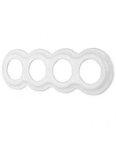 CERAMICZNA RAMKA CZTEROKROTNA BAŁWANEK BIAŁA