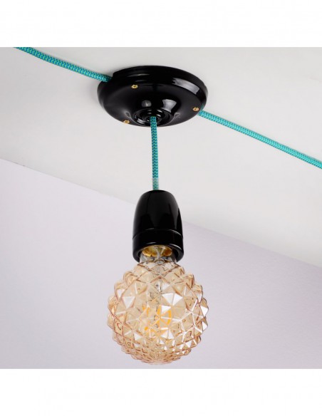 KABEL ZASILAJĄCY W OPLOCIE 230V 2x0,75mm 1,8m TURKUSOWO-MORSKI