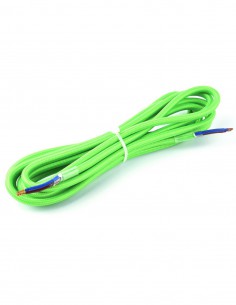 KABEL ZASILAJĄCY W OPLOCIE 230V 2x0,75mm 3m LIMONKOWY 2
