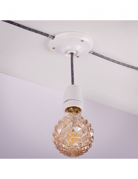 KABEL ZASILAJĄCY W OPLOCIE 230V 2x0,75mm 3m CZARNO-BIAŁY