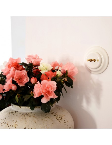 KERÁMIA FALSÍK ALATTI KAPCSOLÓ KÉTSÁVOS KAROS FEHÉR