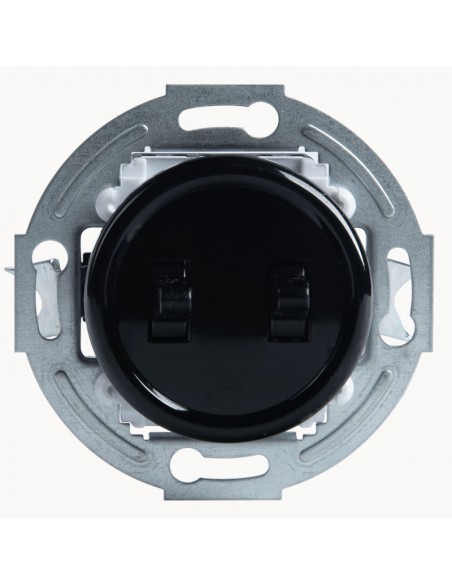 LOFT RETRO VYPÍNAČ DVOJITÝ ČERNÝ JLM BEZ RÁMEČKU