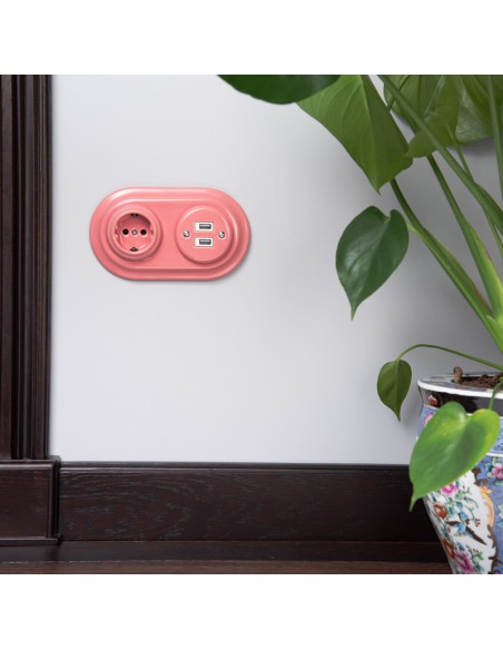 KERÁMIA FOGLALAT SCHUKO RETRO SÜLLYESZTETT LAZAC PASZTELL