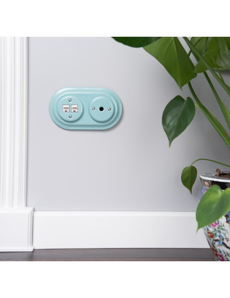 KERÁMIA KÁBELÁTVEZETŐ RETRO SÜLLYESZTETT MENTA PASZTELL