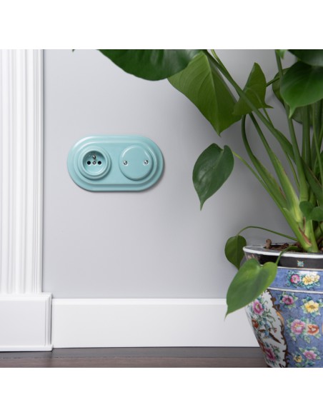 KERAMICKÁ RETRO KRYTKA POD OMÍTKU MÁTOVÝ PASTEL